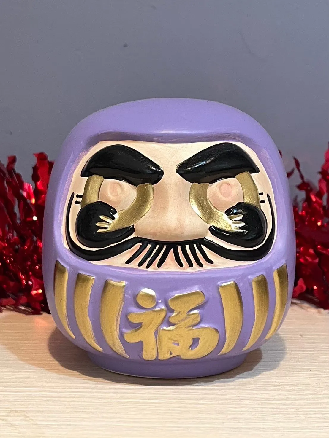 紫陶瓷 祈願招福不倒翁存錢筒八塗文創
