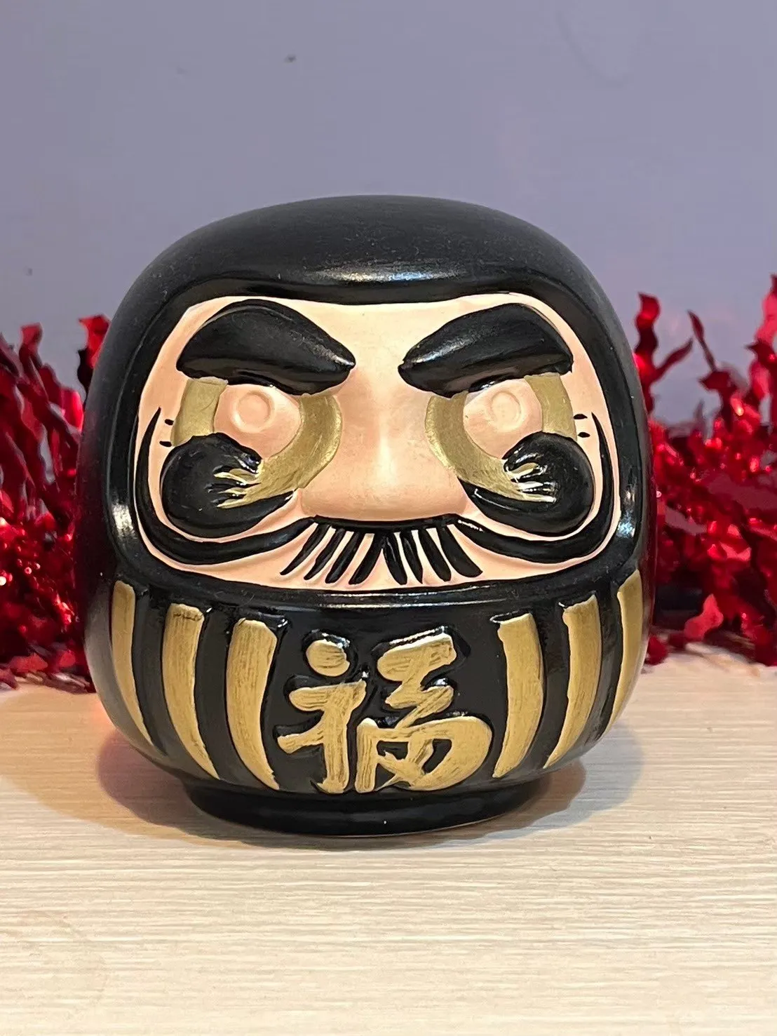 黑陶瓷 祈願招福不倒翁存錢筒八塗文創