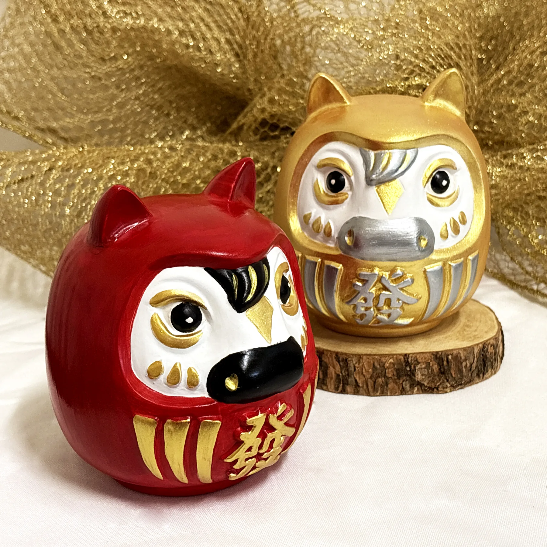 馬上發陶瓷存錢筒紅金組合